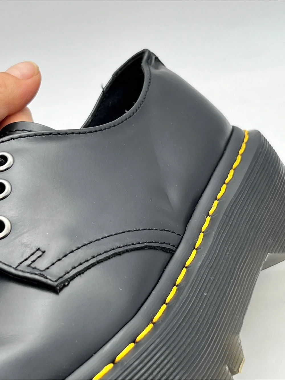 Dr. Martens 1461 Quad Platform Oxford Shoes Black Smooth Leather Women's US 6